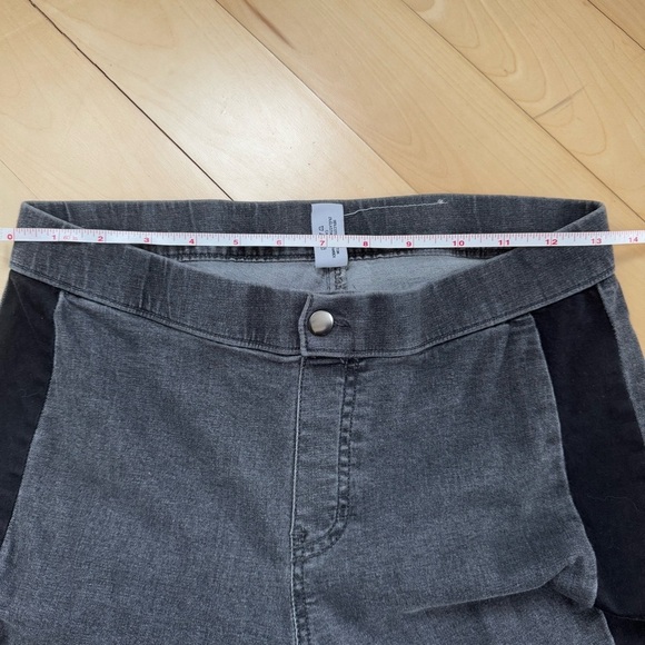 ZEZA B TUXEDO STRIPE GREY JEGGINGS WITH FRAYED HEM - M - Picture 14 of 14